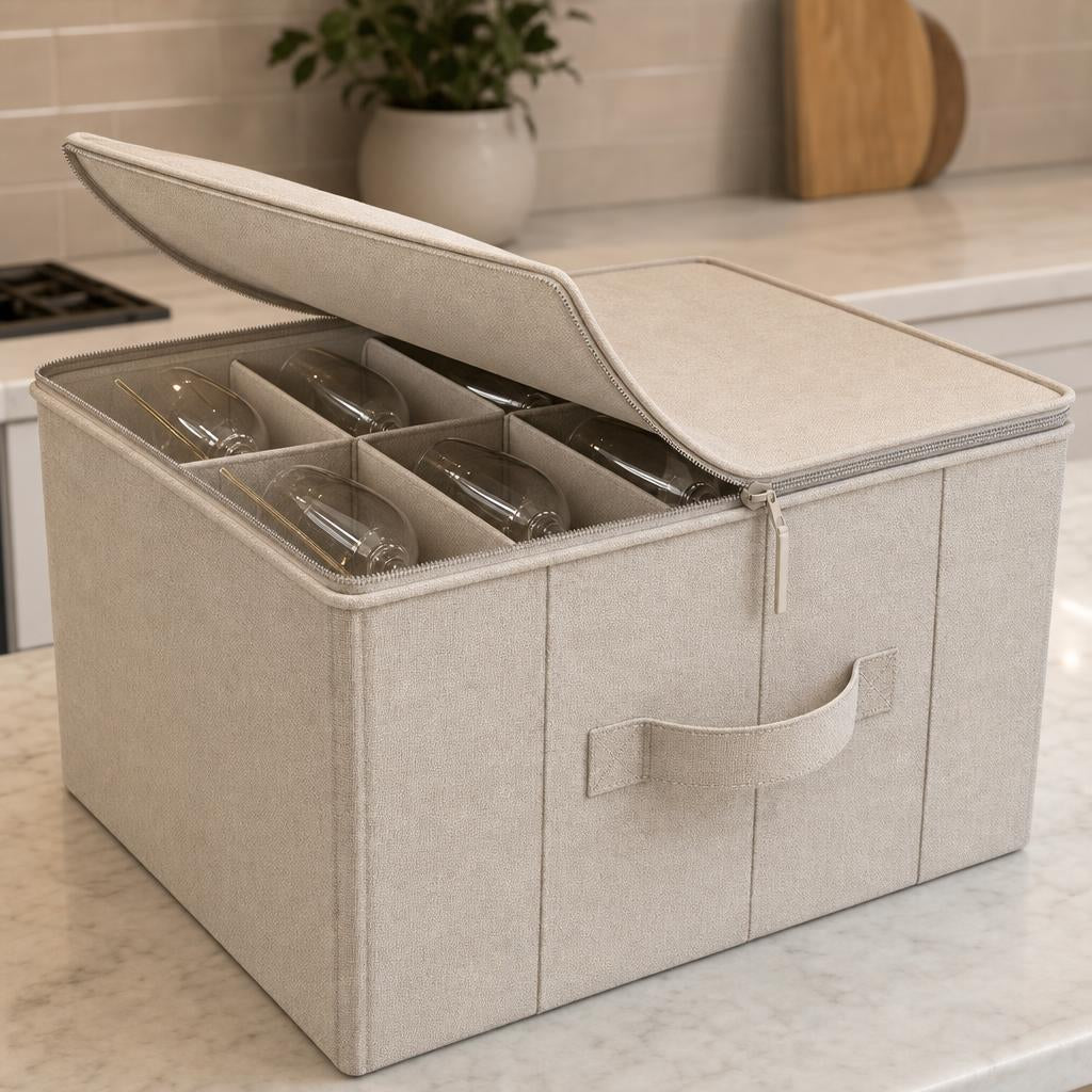 Champagne glass storage container