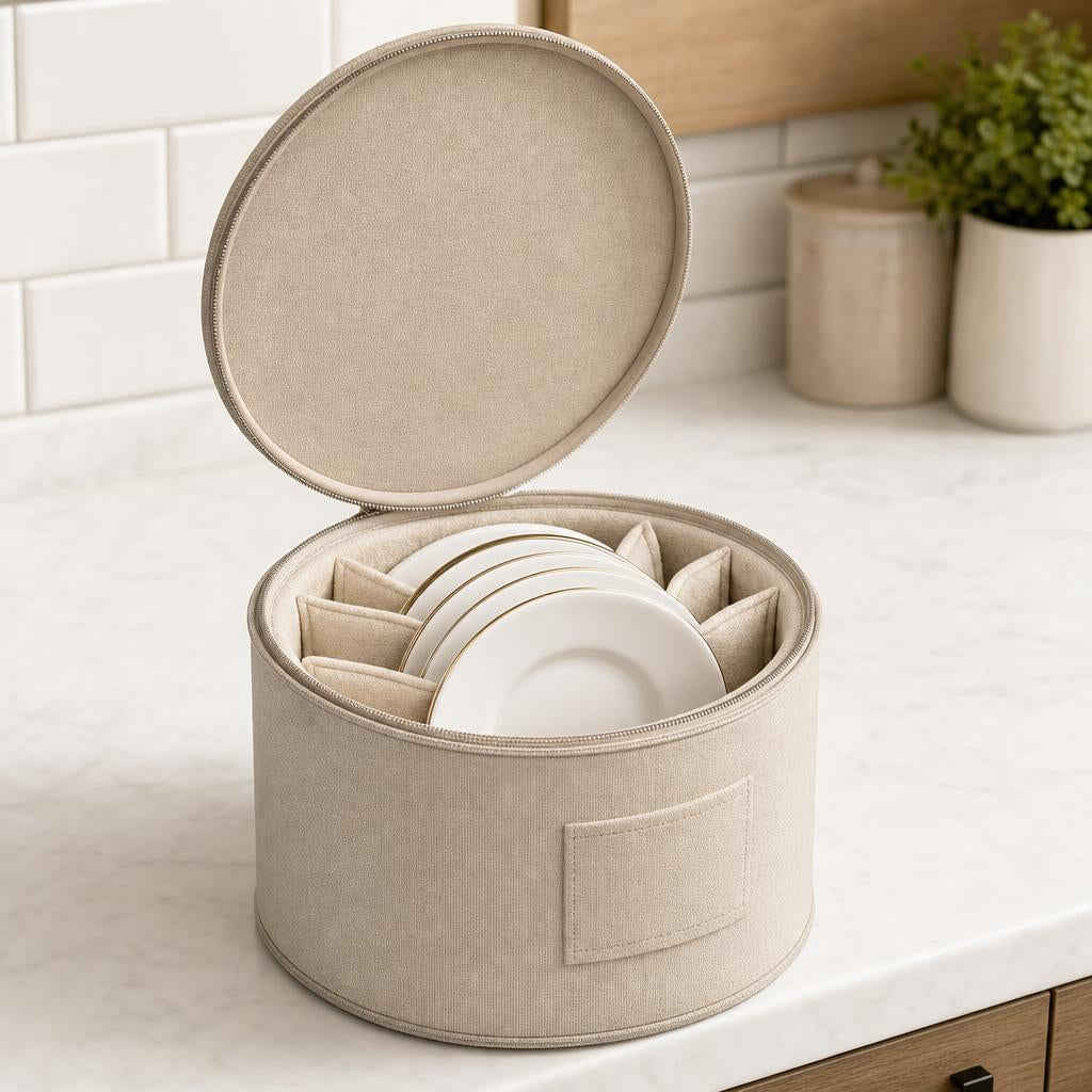 Saucer plate storage container
