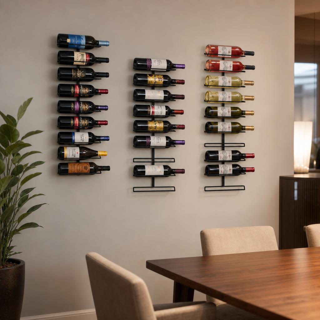 27-bottle wall-mounted wine rack set