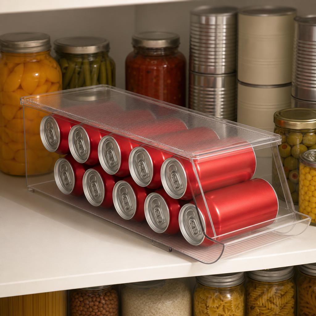 Can organizer with lid, holds 12