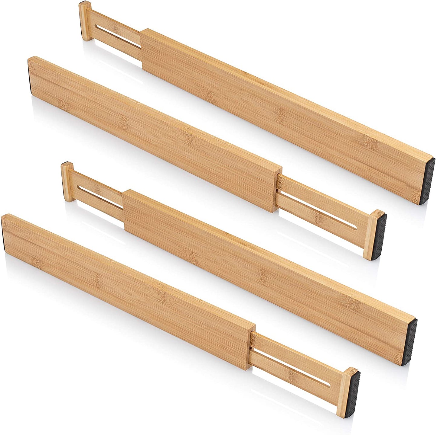 Adjustable Bamboo Closet Drawer Dividers – Expandable Organizer Set