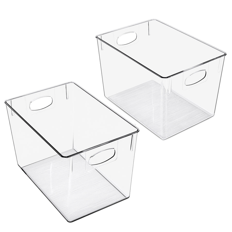 Large Clear Storage Bins for Cabinets and Shelves