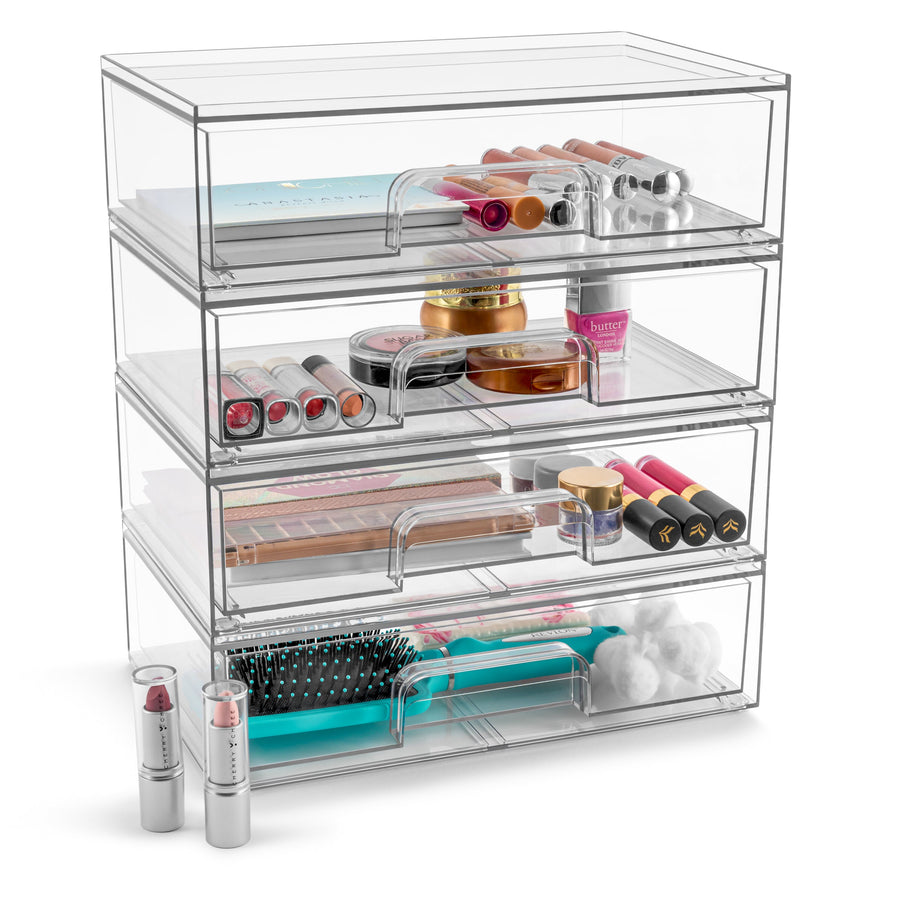 Acrylic Storage Drawers, 4 Flat Drawers