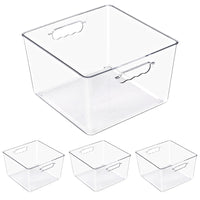 Clear Cube Storage Bins with Handles