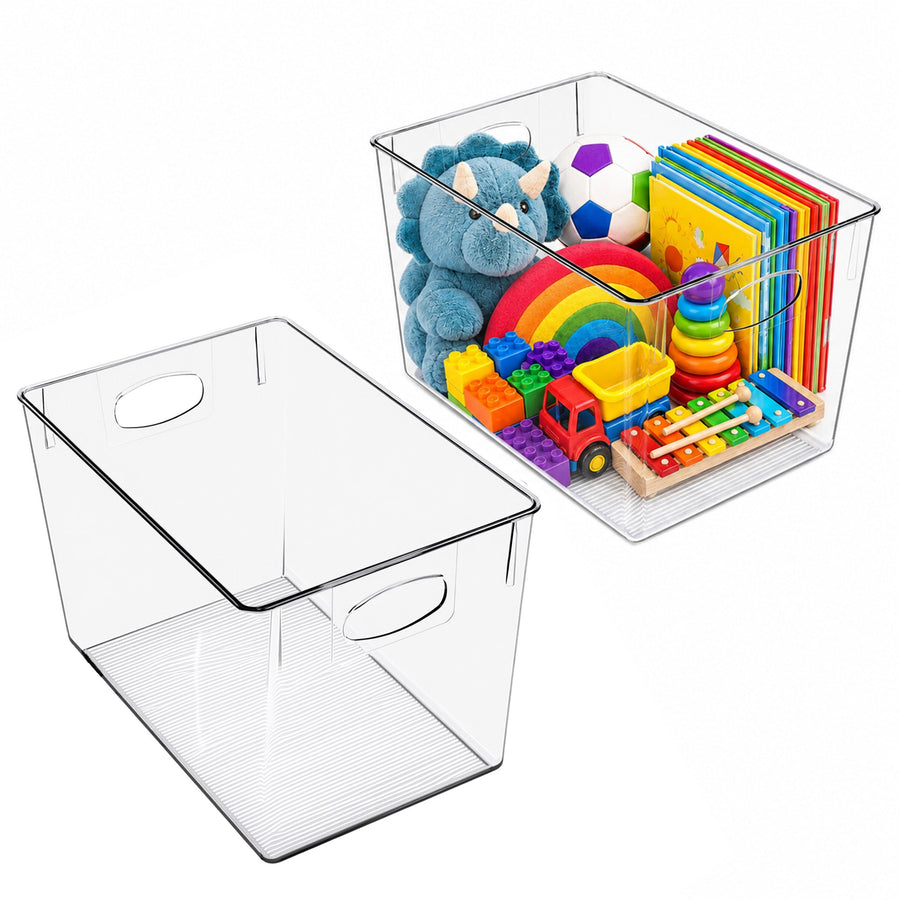 Large Clear Storage Bins for Cabinets and Shelves