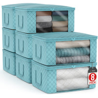 Foldable Storage Bags with Clear Window, Set of 8