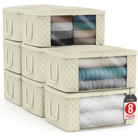Foldable Storage Bags with Clear Window, Set of 8