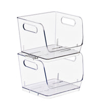Open-Front Square Storage Bins, Stackable