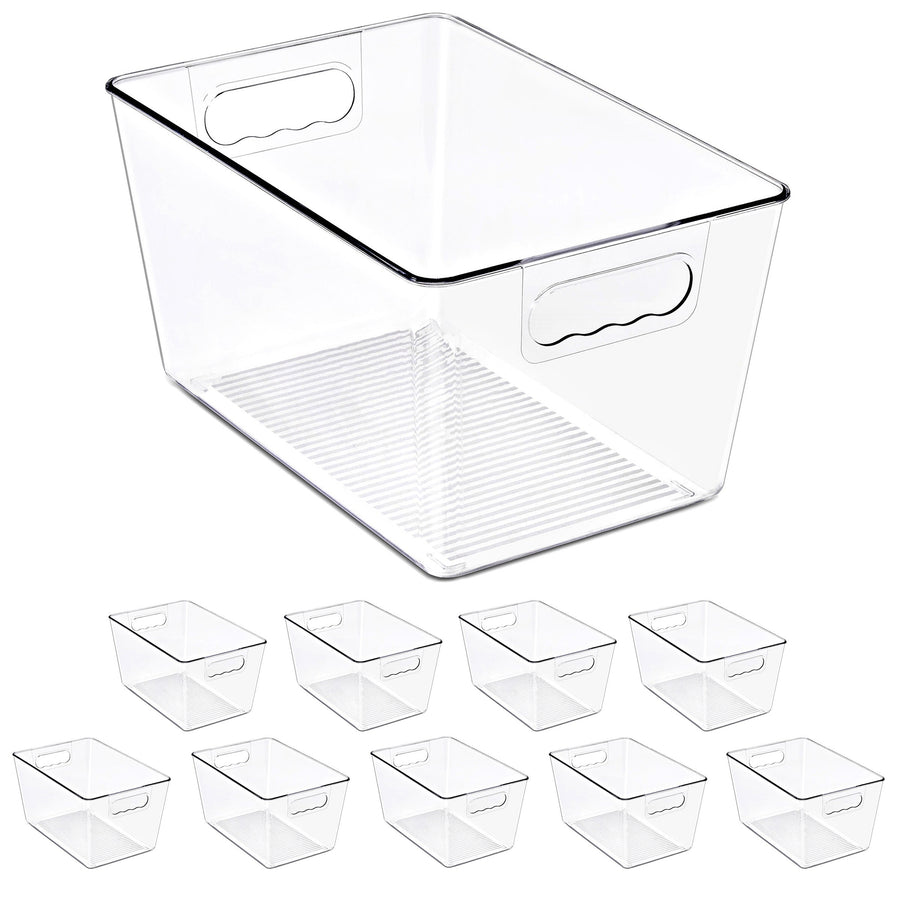 Large Clear Storage Bins with Handles