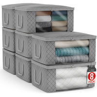 Foldable Storage Bags with Clear Window, Set of 8