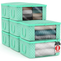 Foldable Storage Bags with Clear Window, Set of 8