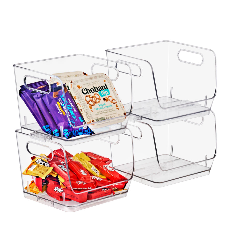 Open-Front Square Storage Bins, Stackable