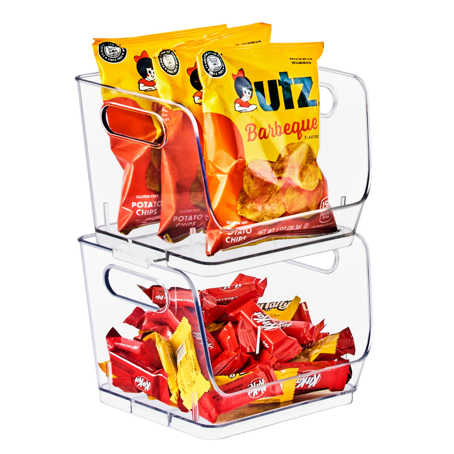 Open-Front Square Storage Bins, Stackable