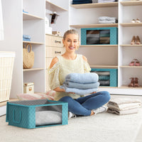 Foldable Storage Bags with Clear Window, Set of 8