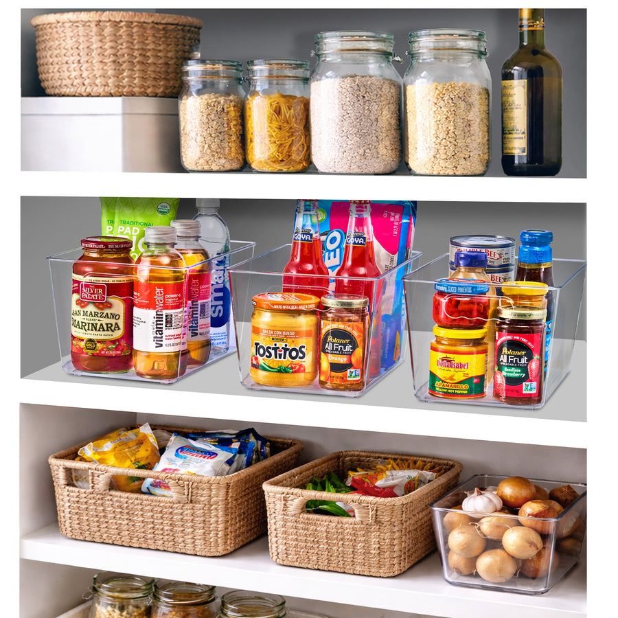 Large Clear Storage Bins with Handles
