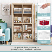 Clear Cube Storage Bins with Handles