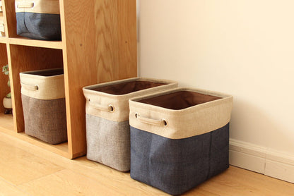 Foldable Linen Closet Storage Baskets – Small, Medium &amp; Large