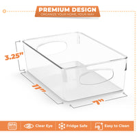 Clear Plastic Container Bins with Handles, Set of 10