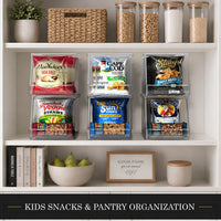 Open-Front Pantry Snack Bins, Stackable