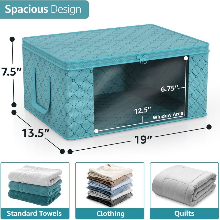 Foldable Storage Bags with Clear Window, Set of 8