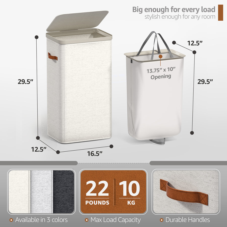 Collapsible Fabric Laundry Hamper with Lid
