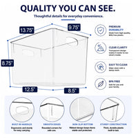 Large Clear Storage Bins for Cabinets and Shelves