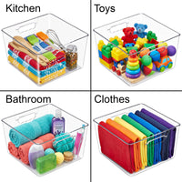 Clear Cube Storage Bins with Handles