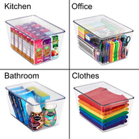 Large Clear Storage Bins with Lids and Handles