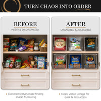 Open-Front Pantry Snack Bins, Stackable
