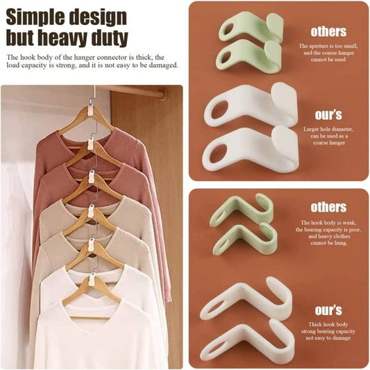 Cascading Hanger Connector Hooks – Instant Closet Space Saver (Set of 50)