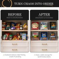 Open-Front Pantry Snack Bins, Stackable
