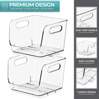 Open-Front Square Storage Bins, Stackable