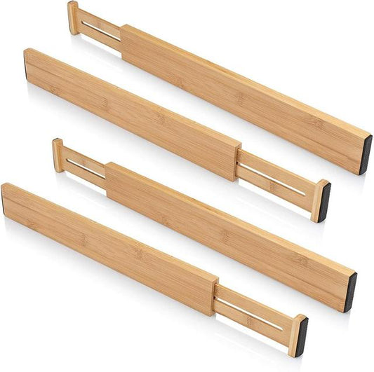 Adjustable Bamboo Closet Drawer Dividers – Expandable Organizer Set