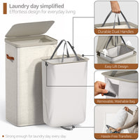 Collapsible Fabric Laundry Hamper with Lid