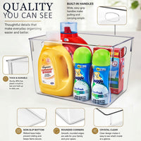 Large Clear Storage Bins for Cabinets and Shelves