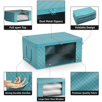 Foldable Storage Bags with Clear Window, Set of 8