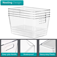 Large Clear Storage Bins with Handles
