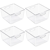 Clear Cube Storage Bins with Handles