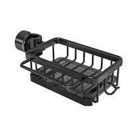 Faucet-Mounted Kitchen Sink Caddy with Hooks