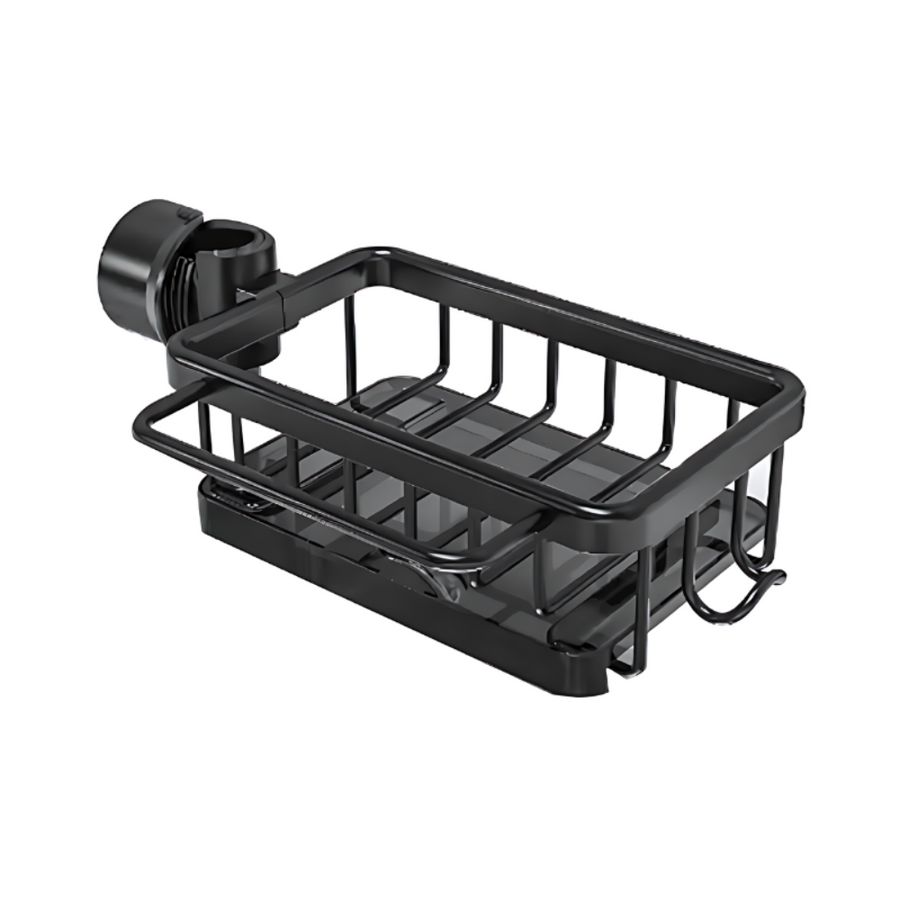 Faucet-Mounted Kitchen Sink Caddy with Hooks