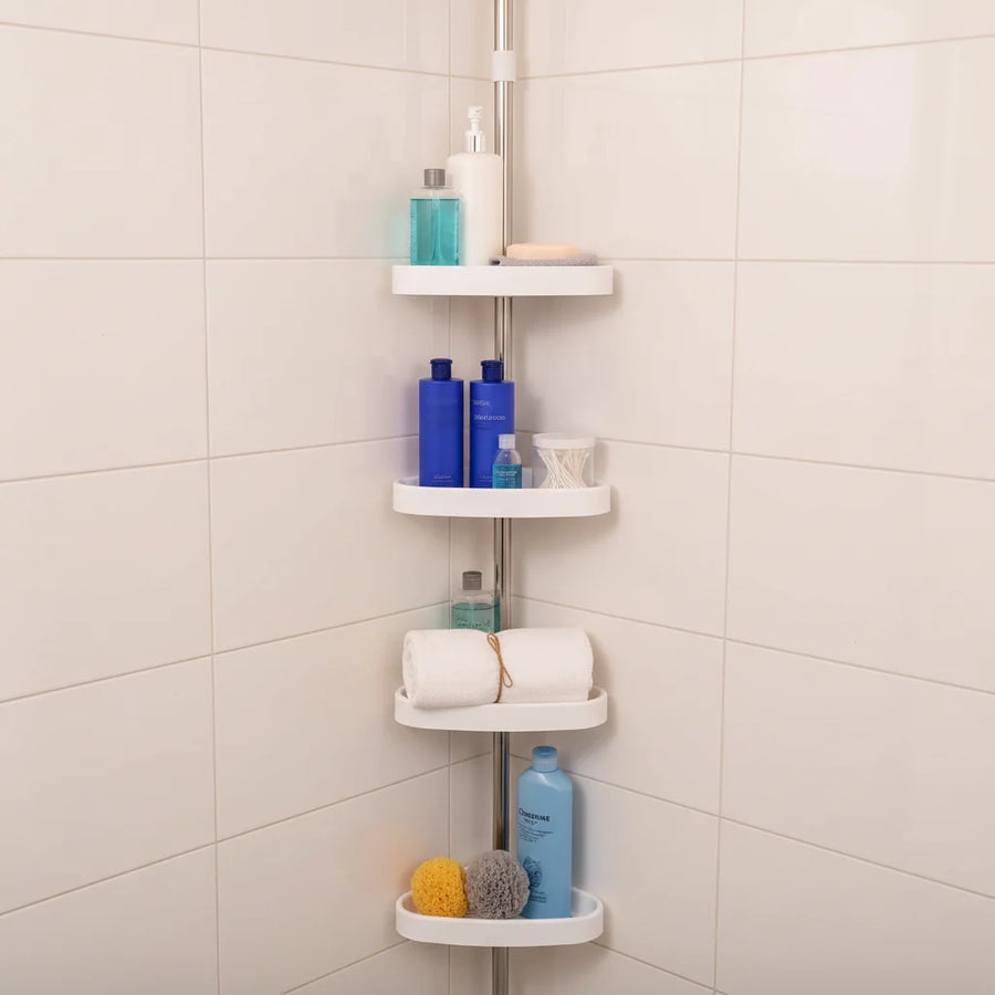 Adjustable Tension Pole Corner Shower Shelf