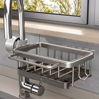 Aluminum Kitchen Sink Organizer Basket with Fast Drain