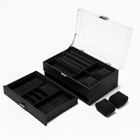 6-Slot Watch Box with Pull-Out Jewelry Drawer