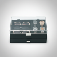 6-Slot Watch Box with Pull-Out Jewelry Drawer