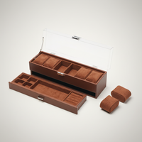6-Slot Watch Box with Pull-Out Jewelry Drawer