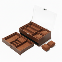 6-Slot Watch Box with Pull-Out Jewelry Drawer