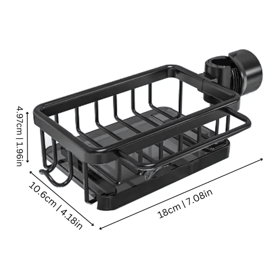 Faucet-Mounted Kitchen Sink Caddy with Hooks