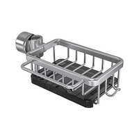Faucet-Mounted Kitchen Sink Caddy with Hooks