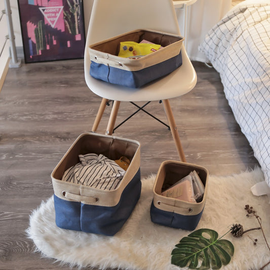 Foldable Linen Closet Storage Baskets – Small, Medium &amp; Large