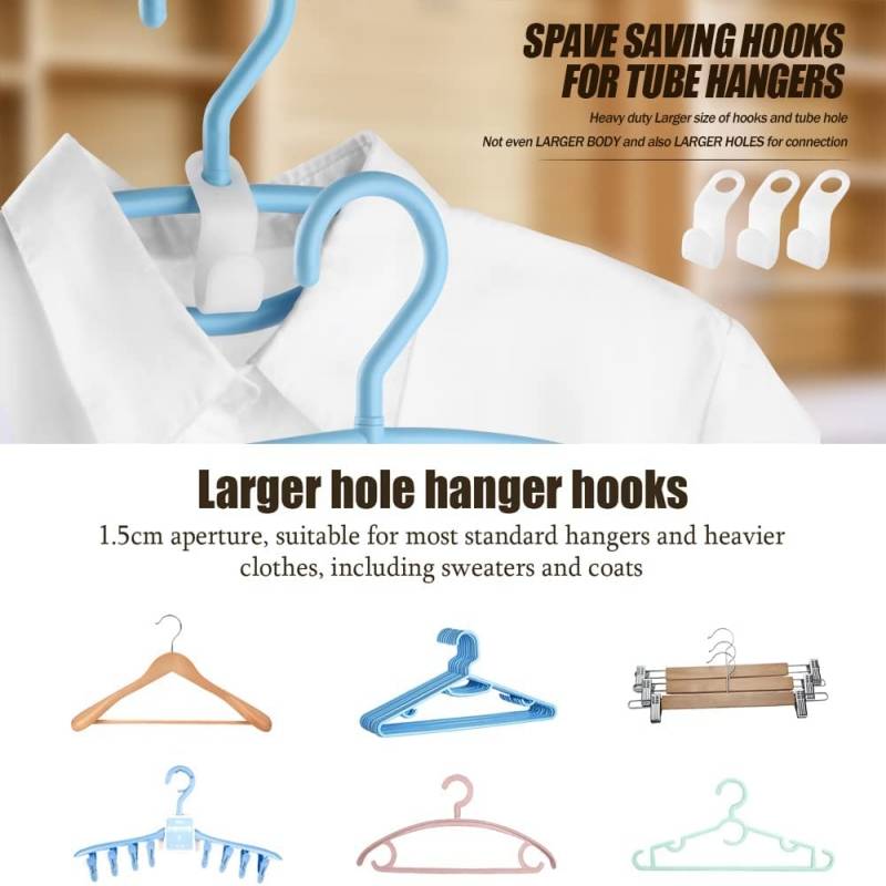 Cascading Hanger Connector Hooks – Instant Closet Space Saver (Set of 50)
